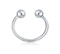 Bling Jewelry Classic Simple Plain Keychain Ball Screw Tip Horseshoe Key Ring For Women Graduation Fine .925 Sterling Silver