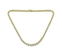 Bling Jewelry Classic Traditional Bridal Cubic Zirconia Graduated AAA CZ Circle Round Bezel Set Statement Tennis Necklace Collar For Women Wedding Prom Gold Plated