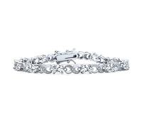 Bling Jewelry Clear Cubic Zirconia Blue Pink Green Red AAA Oval CZ Symbol Infinity Milgrain Tennis Bracelet For Women Rose Silver Plated