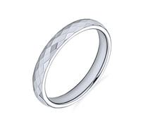 Bling Jewelry Couples Multi Faceted Prism Cut Titanium Wedding Band Rings For Men For Women Silver Tone Comfort Fit 3MM