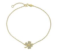 Bling Jewelry Cubic Zirconia CZ Four Leaf Clover Shamrock Flower Anklet Lucky Charm Anklet Ankle Bracelet For Women Gold Plated.925 Sterling Silver Adjustable 9, 10 Inch