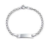 Bling Jewelry Dainty Personalize Engrave Thin Identification ID Bracelet Curb Cuban Link Name Plated.925 Silver Sterling Wrist 7 Inch