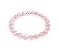 Bling Jewelry Fashion Simple Ball Round Stackable Single Strand Stretch Pale Pink Simulated Pearl Bracelet For Women For Teen 10MM