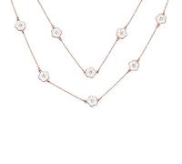 Bling Jewelry Fashion White Enamel Flower Long Wrap Layer Gold Plated Crystal Accent Station Chain Wrap Layer Clover Necklace For Women 36 Inch