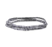 Bling Jewelry Genuine Natural Tiny Lolite Faceted Ombre Multicolor Petite Seed Caviar Rondelle Beads Blue Grey Stretch Bracelets For Women Teens Stackable Set of 3 Strands