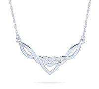 Bling Jewelry Good Luck Friendship Heart Trinity Irish Love Knot Triquetra Infinity Heart Celtic Necklace Collar Pendant For Women Teen .925 Sterling Silver