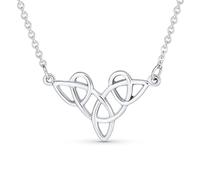 Bling Jewelry Good Luck Friendship Heart Trinity Irish Love Knot Triquetra Infinity Statement Celtic Necklace Collar Pendant For Women Teen .925 Sterling Silver Medium