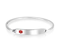 Bling Jewelry Identification Medical ID Bracelet Blank Sl angle For Women Silver Tone Stainless Steel 7 Inch