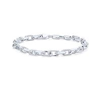 Bling Jewelry Men's 5MM Thick Solid Heavy .925 Sterling Silver Anchor Oval Forzata Chain Link Bracelet Made In Italy 8.5 Inch
