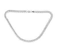 Bling Jewelry Men's 6.5 Thick Heavy Solid Franco Square Chain Link Necklace For Men Greek Key Design For Men .925 Sterling Silver 20" Inch Made In Italy