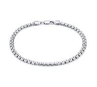Bling Jewelry Men's Solid Heavy Strong Thick Franco Square Link Chain Bracelet 220 Gauge Rhodium .925 Sterling Silver Made In Italy 8 Inch