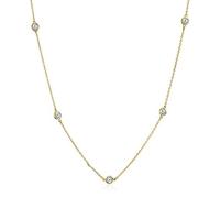 Bling Jewelry Minimalist Simple Wrap CZ By The Yard Tin Cup Chain Necklace For Women Gold Plated .925 Sterling Silver 24 Inch