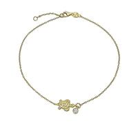 Bling Jewelry Nautical Tropical Vacation CZ Accent Turtle Anklet Ankle Bracelet For Women Gold Plated Sterling Silver 9-10 Inch