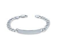 Bling Jewelry Personalize Bar Name Plated identification ID Bracelet 6 MM Diamond Cut Miami Cuban Curb Link Chain Link 200 Gauge .925 Sterling Silver 7 Inch Customizable