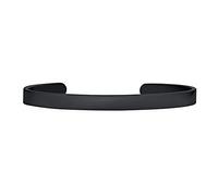 Bling Jewelry Personalize Unisex Flat Slender Stackable Bangle Cuff Bracelet For Men Women Teens Black Plated Silver Tone Stainless Steel Customizable