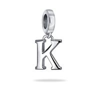Bling Jewelry Personalized Gift Block Letter K Alphabet Initial Dangle Charm Bead For Women For Teen .925 Sterling Silver For European Bracelet