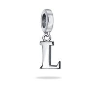 Bling Jewelry Personalized Gift Block Letter L Alphabet Initial Dangle Charm Bead For Women For Teen .925 Sterling Silver For European Bracelet