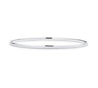 Bling Jewelry Personalized Plain Simple Flat Edge Layering Stacking Strong 3MM Shinny .925 Sterling Silver Bangle Bracelet For Women Teen Customizable