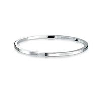 Bling Jewelry Personalized Plain Simple Strong 2MM Flat Edge Layering Stacking Shinny .925 Sterling Silver Bangle Bracelet For Women Teen Customizable