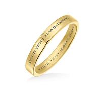 Bling Jewelry Personalized Thin Cigar Flat Couples Titanium Wedding Band Rings For Men Women Polished Comfort Fit 3MM Custom Engraved