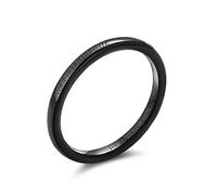 Bling Jewelry Personalized Thin Stackable Minimalist Simple Dome Black Couples Titanium Wedding Band Ring 2MM Custom Engraved