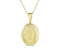 Bling Jewelry Personalized Vintage Antique Style Etched Leaf Scroll Holds Two Memory Photo Picture Oval Locket For Women Gold Plated Customizable Pendant Necklace