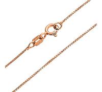 Bling Jewelry Plain Simple 0.8MM Very Fine Thin Rose Gold Plated .925 Sterling Silver Box Chain Necklace For Women Nickel-Free Made In Italy 18 Inch