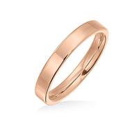 Bling Jewelry Plain Simple Thin Cigar Flat Couples Titanium Wedding Band Rings For Men For Women Polished Rose Comfort Fit 3MM