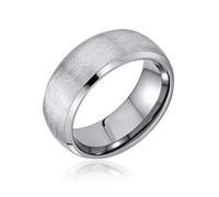 Bling Jewelry Religious Jesus Fish Catholic Cross Couples Titanium Wedding Band Rings For Men For Women Matte Silver Tone 8MM