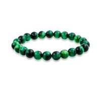 Bling Jewelry Semi Precious Gemstone Green Tiger-Eye Round Bead 8MM Stacking Stretch Bracelet For Women Men Teen Unisex Single Strand