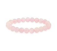 Bling Jewelry Semi Precious Gemstone Matte Pink Rose Quartz Round Bead Ball 8MM Stacking Stretch Bracelet For Women Men Teen Unisex