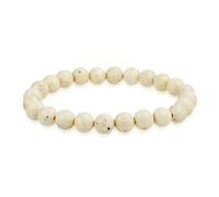 Bling Jewelry Semi Precious Gemstone Strand Beige River Stone Jasper Round Ball Bead 8MM Stretch Bracelet For Women Men Teen Unisex