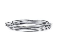 Bling Jewelry Set Of 10 Twist Multi Stacking Bangle For Women Bracelets Round Smooth Thin Silver Tone Stainless Steel For Women Teens