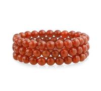 Bling Jewelry Set Of 3 Plain Stacking Round Carnelian Red Stone Ball Bead Stackable Strand Stretch Bracelet For Women Teen For Men 8MM