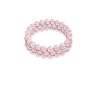 Bling Jewelry Set of Three Fashion Simple Ball Round Stackable Single Strand Stretch Pale Pink Simulated Pearl Bracelet For Women For Teen 10MM