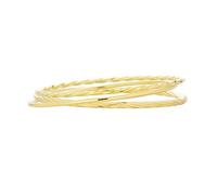 Bling Jewelry Set of Three Simple Basic Thin Twist Stacking Single Bangle For Women Teen Bracelets Round 18K Yellow Gold Plated 2.5MM