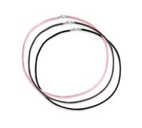 Bling Jewelry Set Of Three Soft Thin Satin Black Brown Pink 16 Inch Silk Cords Strand Necklace For Pendant Layering Women Men Teen .925 Sterling Silver Lobster Claw Clasp