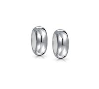 Bling Jewelry Set of Two Basic Simple Plain Thin Spacer Stopper Bead Charm For Women White Rubber Center Polished.925 Sterling Silver Fits European Bracelet