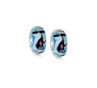 Bling Jewelry Set of Two Nautical Whale Ocean Murano Glass .925 Sterling Silver Core Spacer Bead Fits European Charm Bracelet For Women For Teen