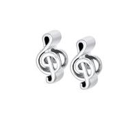 Bling Jewelry Set of Two Simple Shape Music Melody Notes Table G Clef Musician Charm Bead For Women For Teen .925 Sterling Silver Fits European Bracelet
