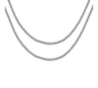 Bling Jewelry Set of Two Solid 6MM Diamond Cut .925 Sterling Silver Miami Cuban Curb Chain Necklace For Men Teens Women 18 & 20 Inch