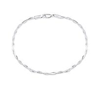 Bling Jewelry Simple Interlocking Double Twisting Two Strong Box Snake Chain Anklet For Women Teens Ankle Bracelet .925 Sterling Silver 9 Inch