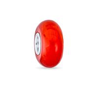 Bling Jewelry Simple Murano Glass Orange Spacer Bead Charm For Women For Teen Fits European Bracelet .925 Sterling Silver