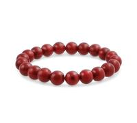 Bling Jewelry Simple Plain Stacking Round Coral Red Stone Ball Bead Stackable Strand Stretch Bracelet For Women Teen For Men 8MM