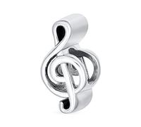 Bling Jewelry Simple Shape Music Melody Notes Table G Clef Musician Charm Bead For Women For Teen .925 Sterling Silver Fits European Bracelet