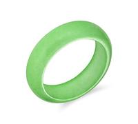 Bling Jewelry Simple Solid Dome Gemstone Eternity Stackable Dyed Green Jade Band Ring For Women For Teen August Birthstone