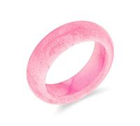 Bling Jewelry Simple Solid Dome Gemstone Eternity Stackable Dyed Rosy Pink Jade Band Ring For Women For Teen August Birthstone