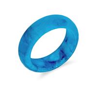 Bling Jewelry Simple Solid Dome Gemstone Eternity Stackable Dyed Teal Blue Jade Band Ring For Women For Teen August Birthstone
