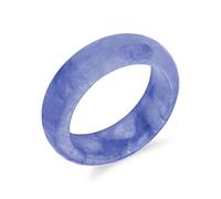 Bling Jewelry Simple Solid Dome Gemstone Eternity Stackable Dyed Violet Lavender Purple Jade Band Ring For Women For Teen August Birthstone