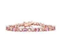 Bling Jewelry Simulated Morganite Cubic Zirconia Pink AAA Oval CZ Romantic Love Knot Symbol Milgrain Infinity Tennis Bracelet For Women Rose Plated